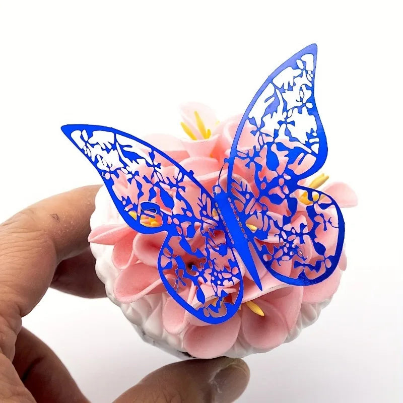 12Pcs Fashion 3D Hollow Butterfly Creative Wall Sticker