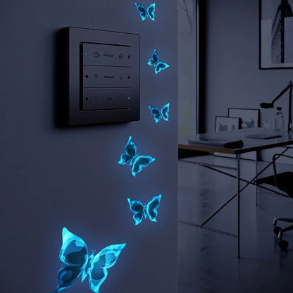 New Blue Glow-in-the-dark Butterfly Wall Stickers