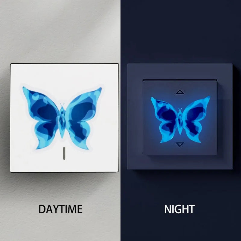 New Blue Glow-in-the-dark Butterfly Wall Stickers