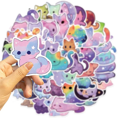 Cute Starry Sky Cat PVC Sticker