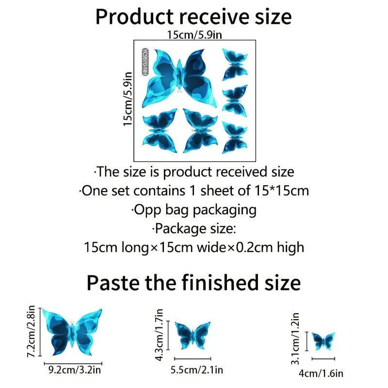 New Blue Glow-in-the-dark Butterfly Wall Stickers